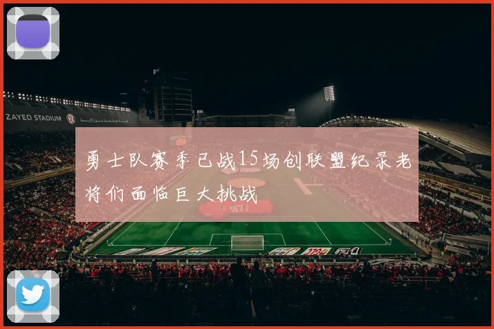 勇士队赛季已战15场创联盟纪录老将们面临巨大挑战